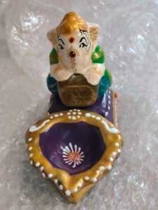 Purple Lotus Ganesh Agal_4 inch