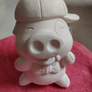 Pig CAP BIG WHITE_POP painting kit_With paint_Brush